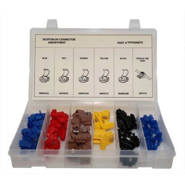 Titan Fasteners 75 PC Electrical Scotch Lock Terminal Assortment TFP6SNB75